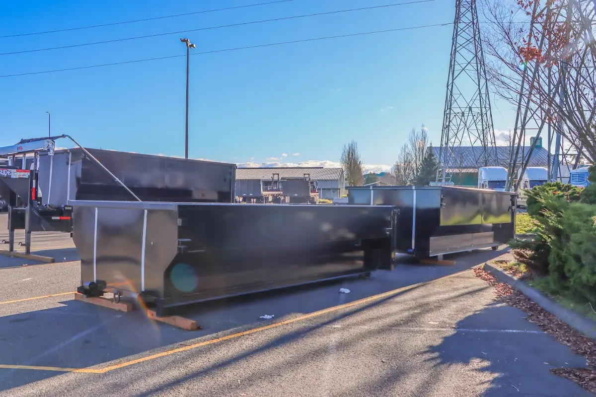 Roll-off dumpster ready for waste disposal at job site for Commercial Dumpster Rental in Citrus Park